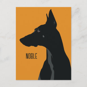 Noble Black Doberman Postkarte