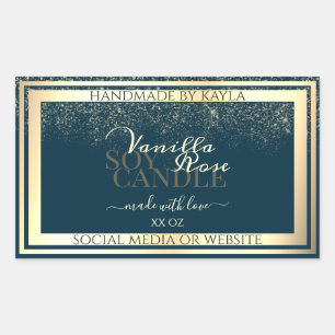 Noble bleu foncé Produit Emballage Étiquette Gold