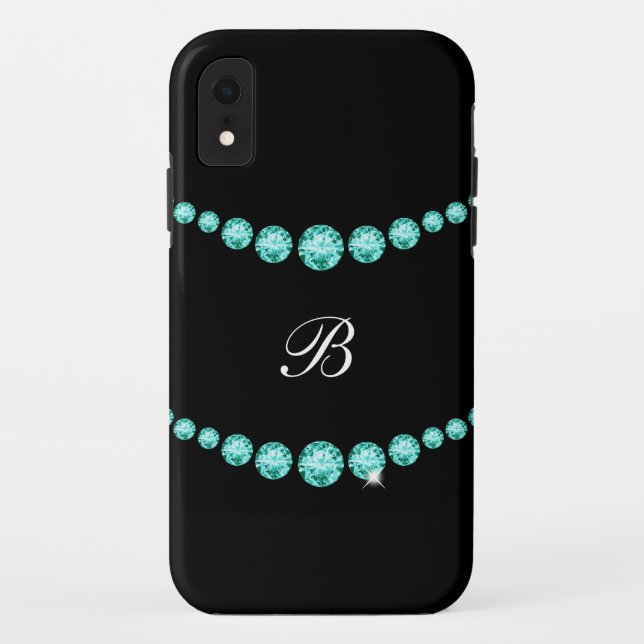 Noble Bling Monogramm-Art Case-Mate iPhone Hülle (Rückseite)