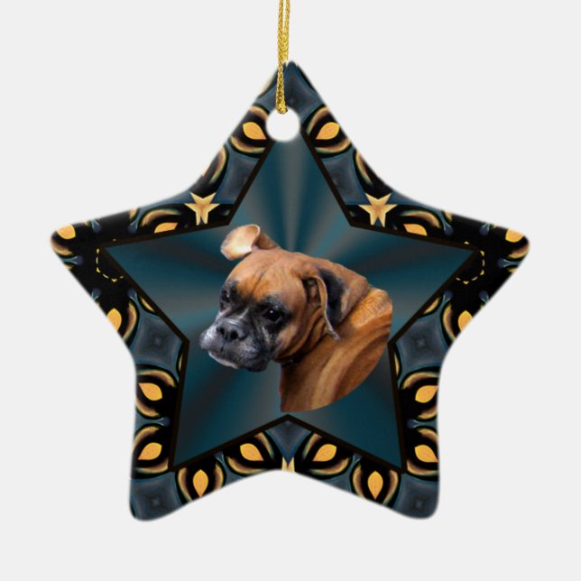 Noble Boxer Dog Star Ornament (Vorne)