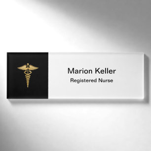 Noble Caduceus-ausgebildete Krankenschwester Namenschild