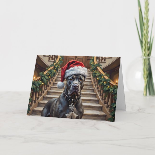 Noble Cane Corso Dog Guardian of Christmas Karte (Vorderseite)