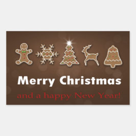 Noble Christmas Gingerbread Cookies Rechteckiger Aufkleber