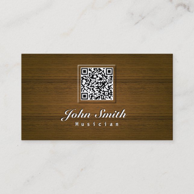 Noble Code-Musiker-Visitenkarte des Holz-QR Visitenkarte (Vorderseite)
