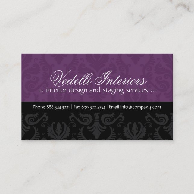 Noble Damast-Designer-Visitenkarte Visitenkarte (Vorderseite)