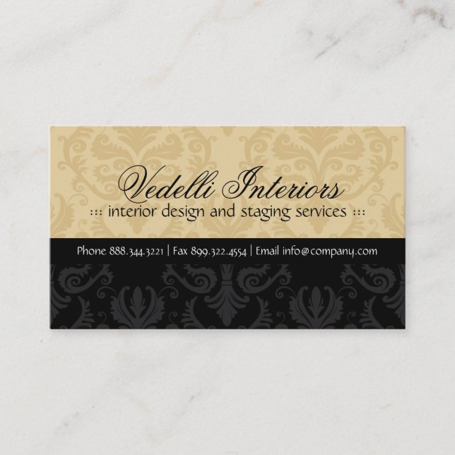 Noble Damast-Designer-Visitenkarte Visitenkarte (Vorderseite)