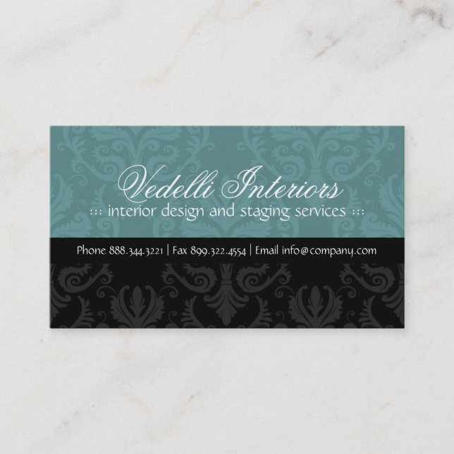 Noble Damast-Designer-Visitenkarte Visitenkarte (Vorderseite)