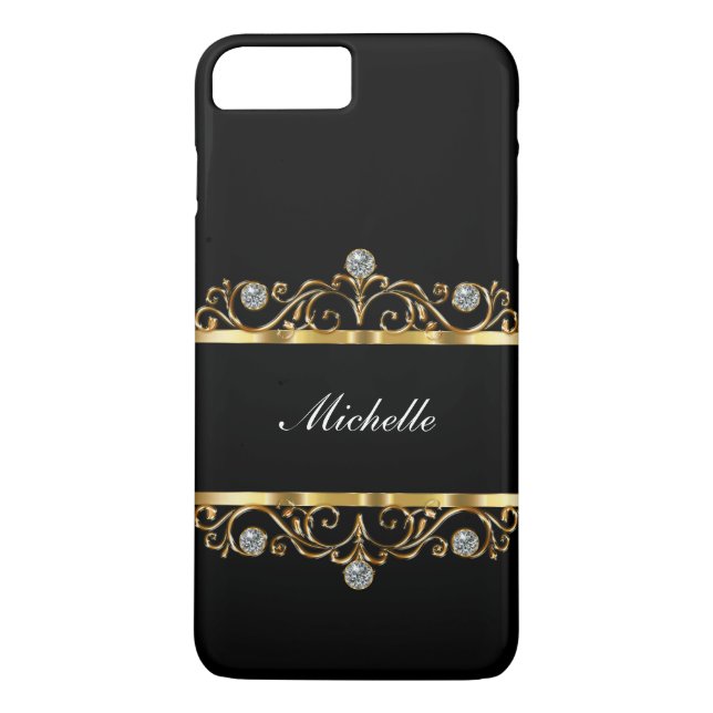 Noble Damen-Monogramm Bling Art Case-Mate iPhone Hülle (Rückseite)