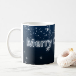 Noble Frohe Weihnachtsschneeflocken Glitzern Kaffeetasse