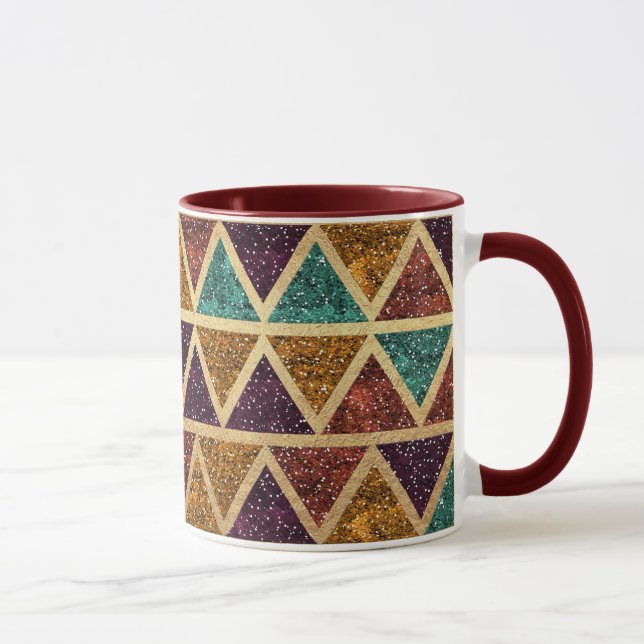 Noble Glitzer-Dreieck-Goldfolie Tasse (Rechts)