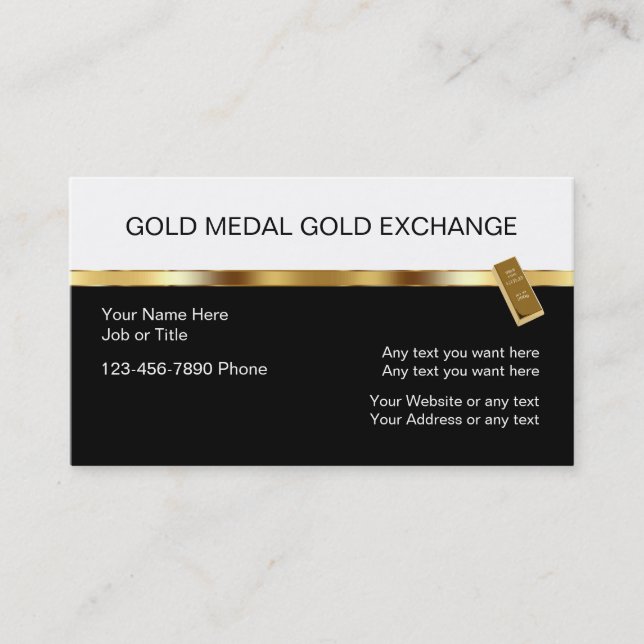 Noble Gold-Investitions-Visitenkarten Visitenkarte (Vorderseite)