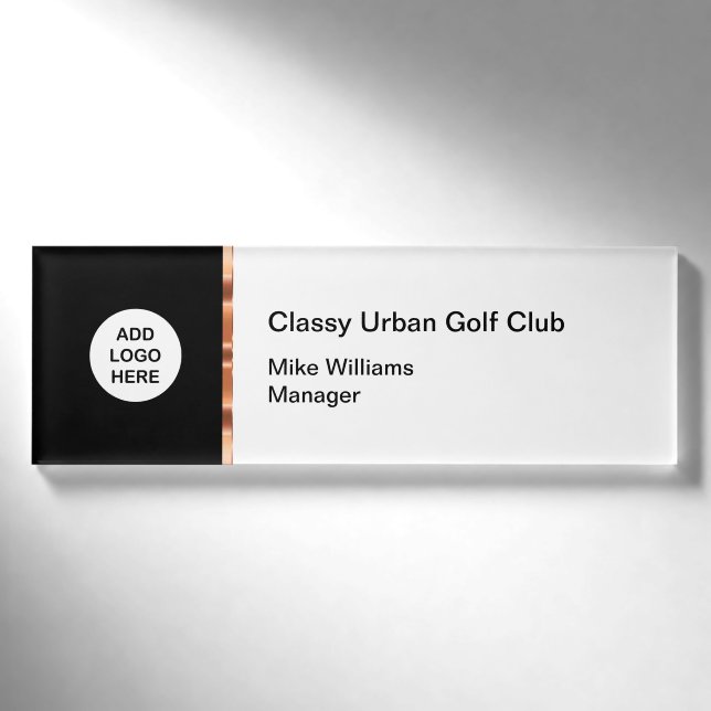 Noble Golfplatz-Logo-Schablone Namenschild (Vorderseite)