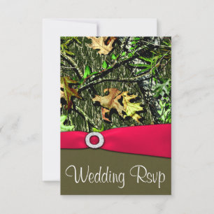 Noble heißes Rosa-Jagd-Camouflage-Hochzeit UAWG RSVP Karte