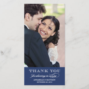 Noble Hochzeit danken Ihnen Foto-Karte Dankeskarte