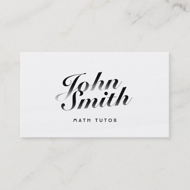 Noble kalligraphische Mathe-Tutor-Visitenkarte Visitenkarte (Vorderseite)