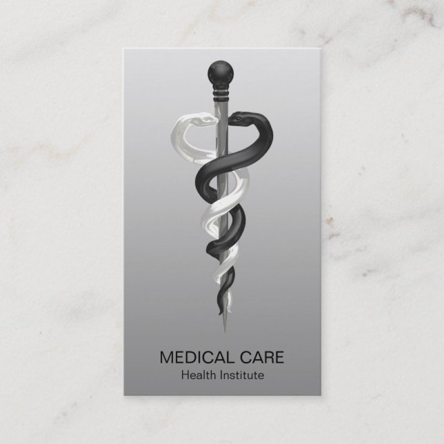 Noble Klasse Medical Elegantes Schwarz-weißes Ascl Visitenkarte (Vorderseite)