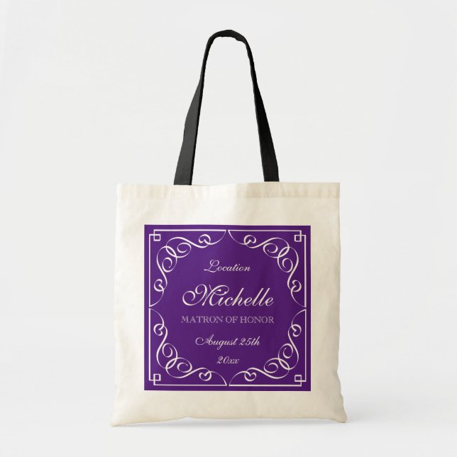 Noble lila Matrone der Ehrenhochzeits-Tasche Tragetasche (Vorne)