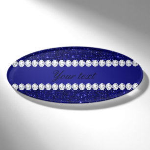 Noble Marine-Sequins und Diamanten personalisiert Namenschild