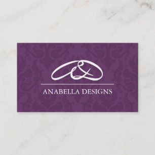 Noble Monogramm-Damast-Visitenkarte Visitenkarte