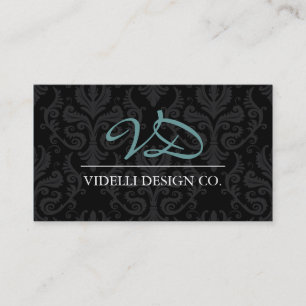 Noble Monogramm-Damast-Visitenkarte Visitenkarte
