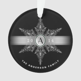 Noble Monogramm-Schneeflocke-Weihnachtsverzierung Ornament