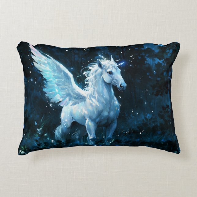 Noble Pegasus in der Nacht Dekokissen (Vorderseite)