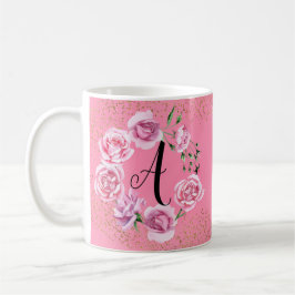 Noble rosa weibliche Rosen-Initiale Kaffeetasse