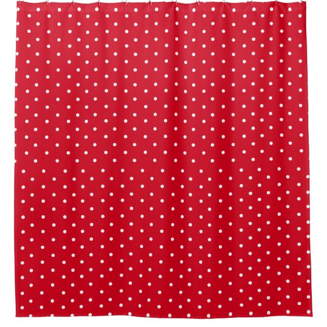 Noble rote Tupfen Duschvorhang (Vorderseite)