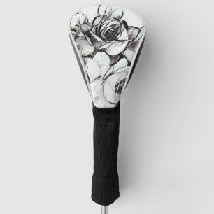 Noble Schwarz-weiße Rose mit Touch des Lavendels Golf Headcover