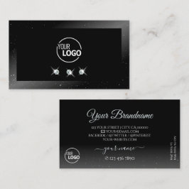 Noble Shimmery Black Sparkling Diamonds mit Logo Visitenkarte