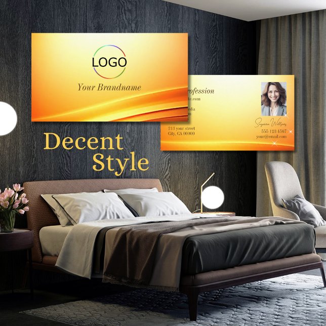 Noble Shimmery Orange geschliffene Decke Logo und  Visitenkarte (Von Creator hochgeladen)
