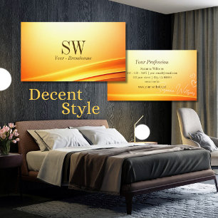 Noble Shimmery Orange geschliffene Dekoration mit  Visitenkarte