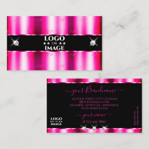 Noble Shimmery Pink Black Sparkle Juwelen mit Logo Visitenkarte