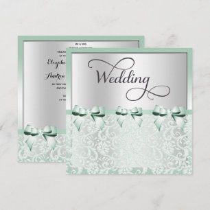 Noble tadellose Grün-Bögen u. Spitze-Hochzeit Einladung