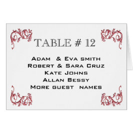 Noble Tischnummerhochzeitssitzplätze