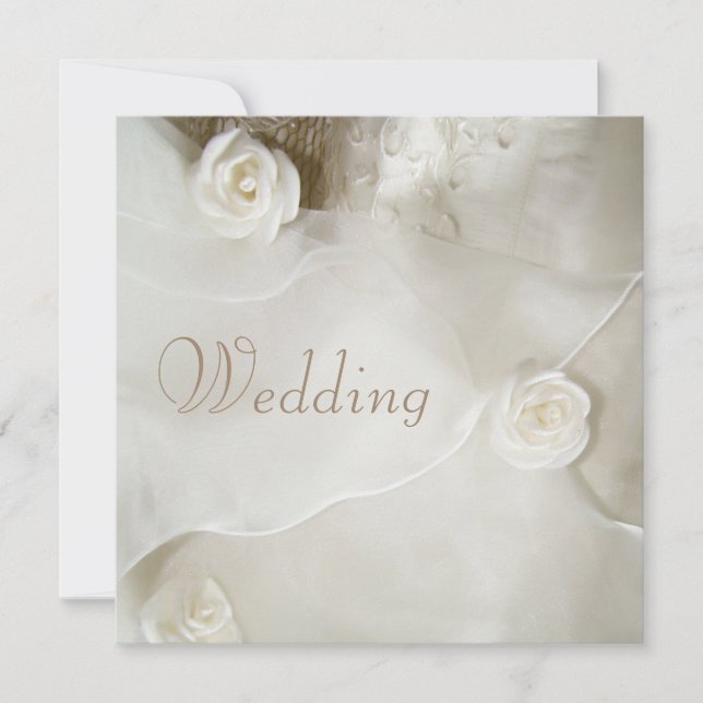 Noble Vintage Hochzeits-Kleiderhochzeit Einladung (Vorderseite)