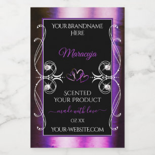Noble violet noir Étiquettes de produits étincelan