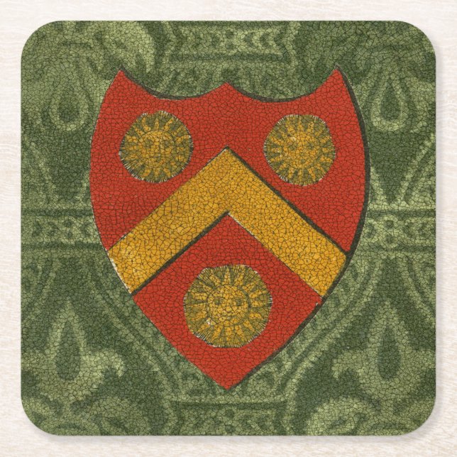 Noble Wappen V Rechteckiger Pappuntersetzer (Vorderseite)