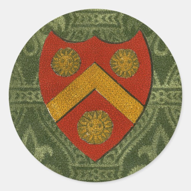 Noble Wappen V Runder Aufkleber (Vorderseite)