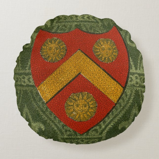 Noble Wappen V Rundes Kissen (Vorderseite)