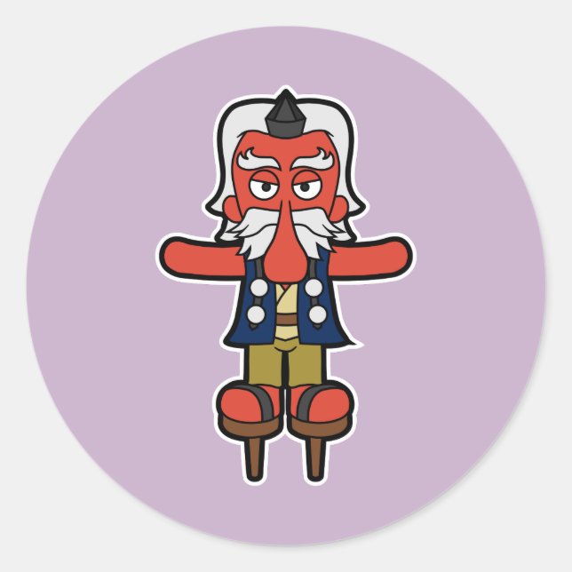 Noble Warrior Daitengu - Japanisch Yokai Runder Aufkleber (Vorderseite)