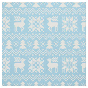 Noble Weihnachtsstrickjacke-inspiriertes blaues Stoff