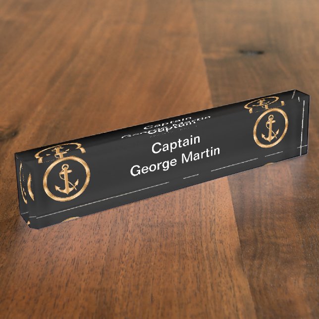 Nobler Boots-Kapitän Desk Name Plates Namensplakette (Seite)