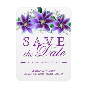 Nobler ChicClematis, der Save the Date Wedding ist Magnet