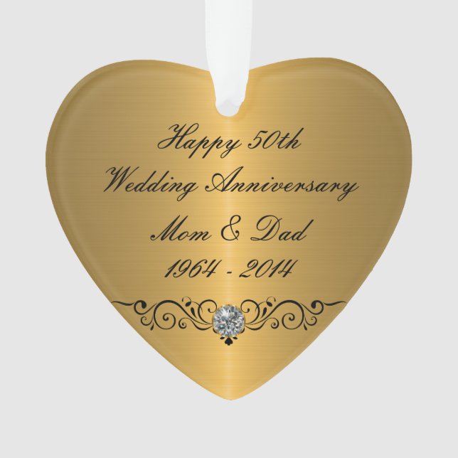 Nobler Hochzeitstag Ornament (Vorderseite)