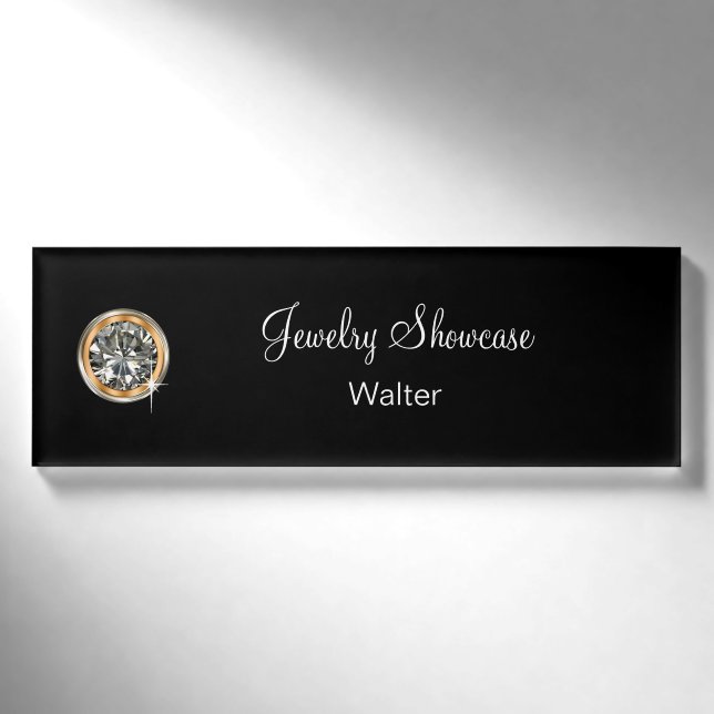 Nobler Juwelier-Imitat-Diamant Namenschild (Vorderseite)