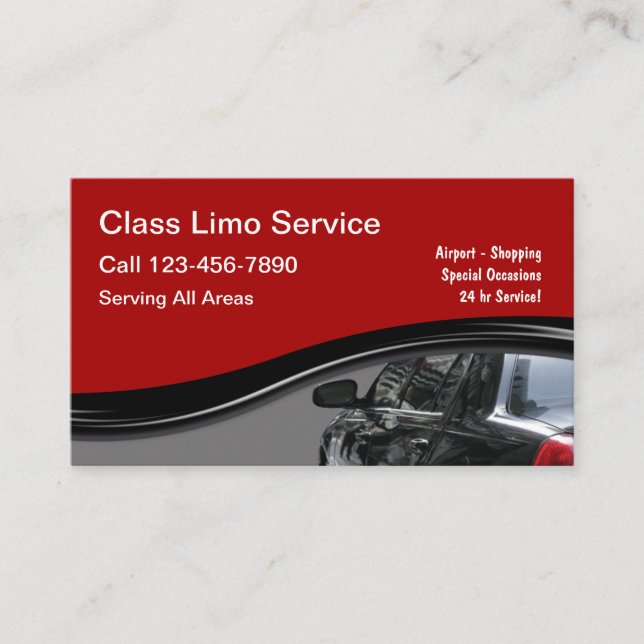 Nobler Limousinen-Service Visitenkarte (Vorderseite)