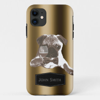 Nobler Mops-u. Wein-individueller Name iPhone 5 title_seo2