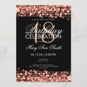 Nobles 18. Geburtstags-Party-Glitzern-Rosen-Gold Einladung