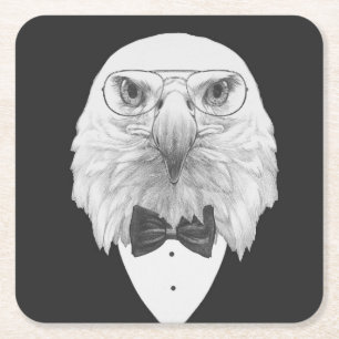 Nobles Eagle-Porträt Rechteckiger Pappuntersetzer